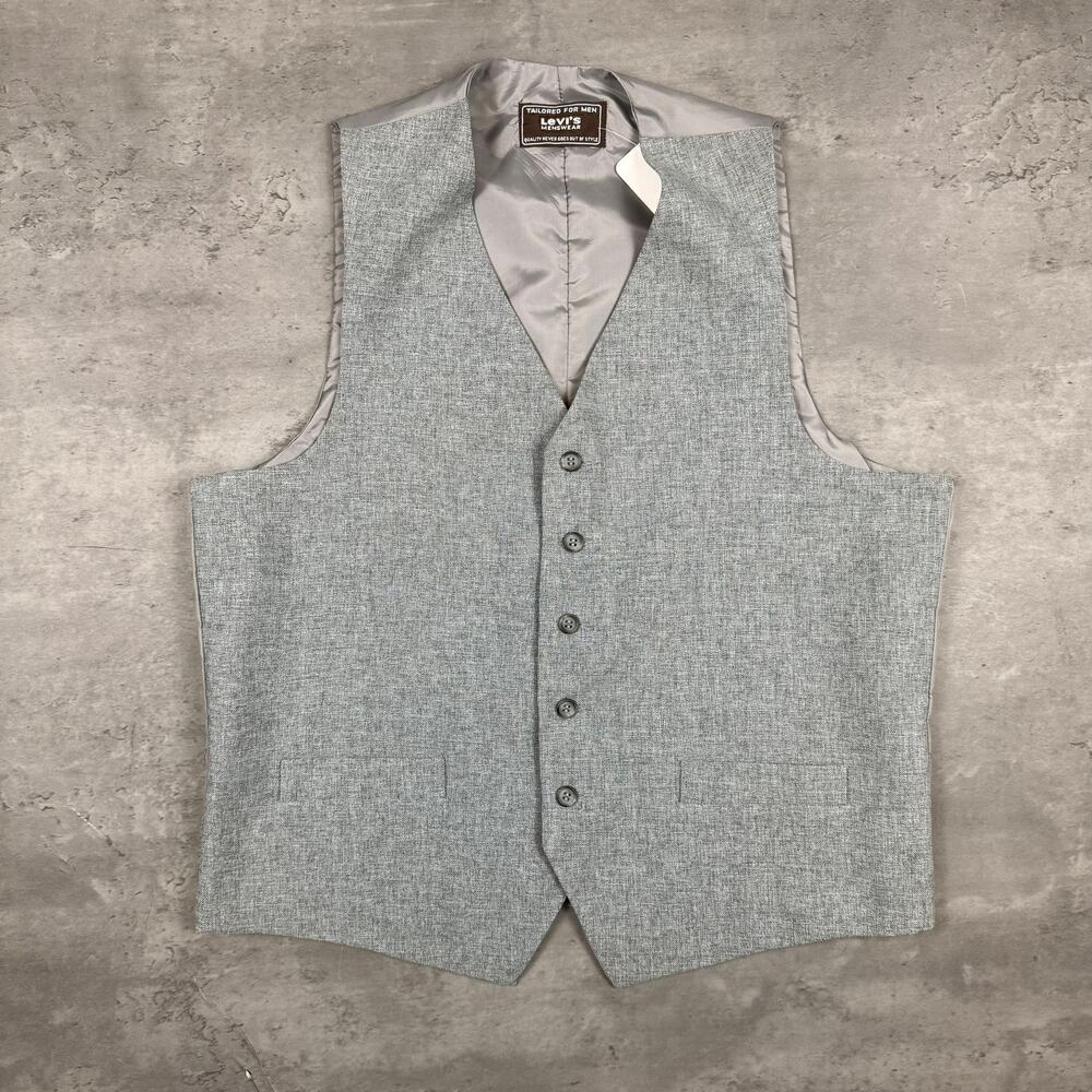 Vintage Levi's Action Suit Vest Sta-Prest Gray